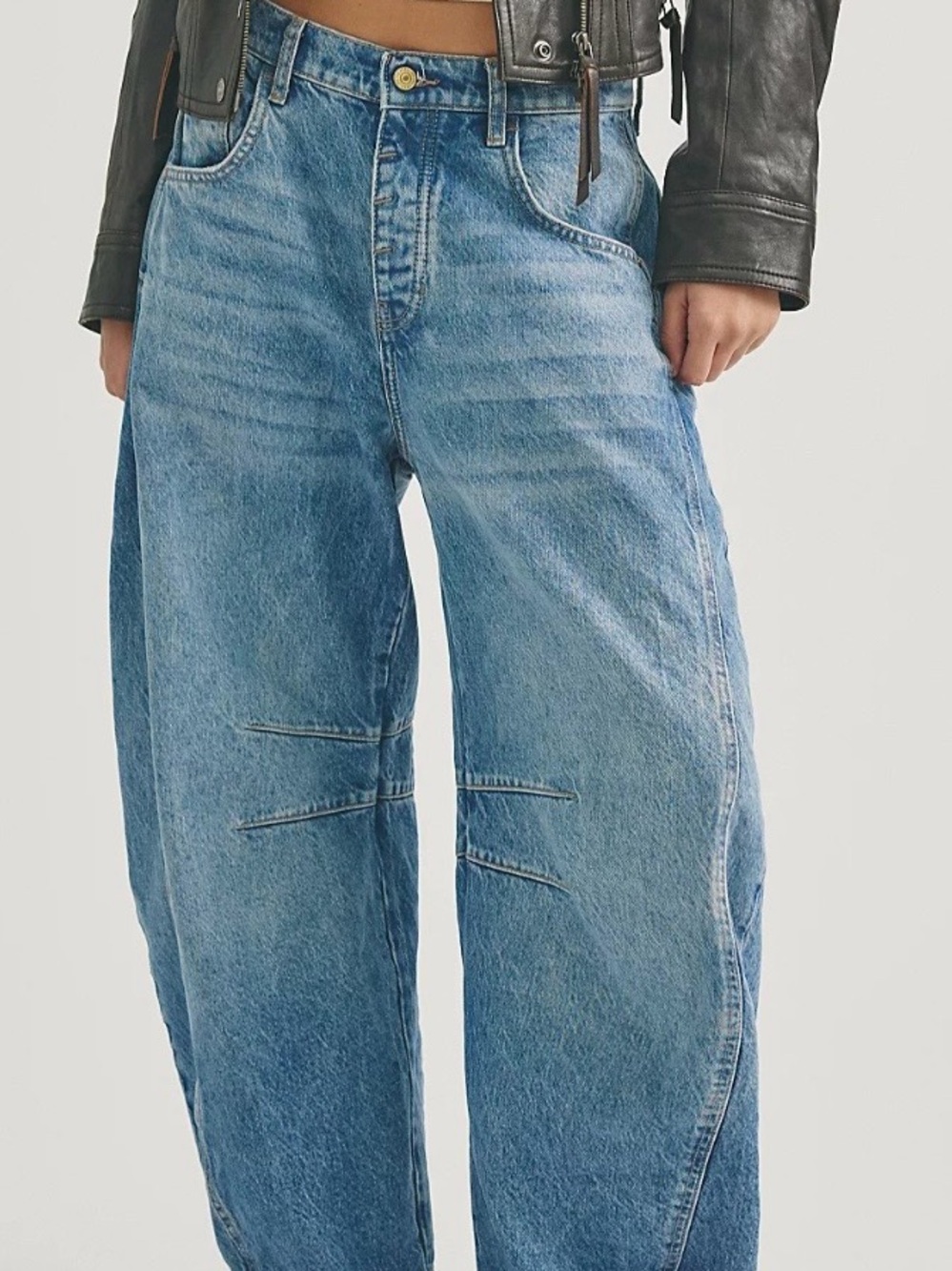 Free People Washed Light Blue Boyfriend Jeans